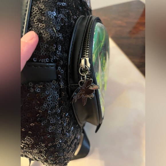 Loungefly Villains Maleficent Dragon Sequin Globe Mini Backpack 2023 NWOT - Picture 3 of 10